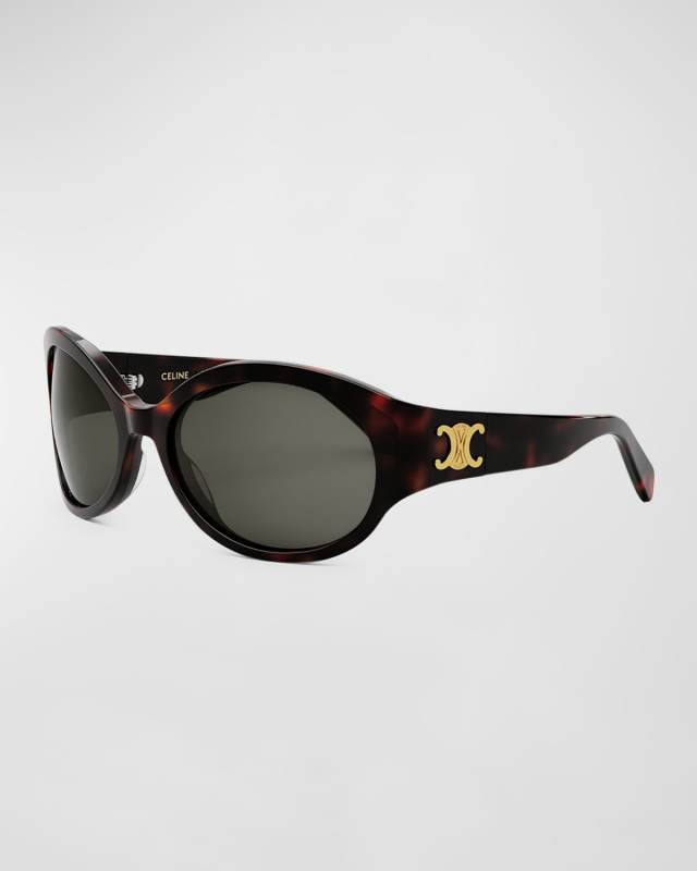 Bold Three-Dot Acetate Square Sunglasses